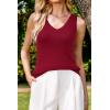 imageArachampCloz Womens Wool Blend Slim Fit Sweaters Non See Through Double VNeck AllSeason Tank 2026Burgundy Red