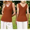 imageArachampCloz Womens Wool Blend Slim Fit Sweaters Non See Through Double VNeck AllSeason Tank 2026Caramel
