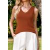 imageArachampCloz Womens Wool Blend Slim Fit Sweaters Non See Through Double VNeck AllSeason Tank 2026Caramel