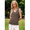 imageArachampCloz Womens Wool Blend Slim Fit Sweaters Non See Through Double VNeck AllSeason Tank 2026Coffee
