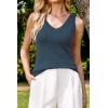 imageArachampCloz Womens Wool Blend Slim Fit Sweaters Non See Through Double VNeck AllSeason Tank 2026Dark Blue