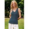 imageArachampCloz Womens Wool Blend Slim Fit Sweaters Non See Through Double VNeck AllSeason Tank 2026Dark Blue