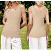 imageArachampCloz Womens Wool Blend Slim Fit Sweaters Non See Through Double VNeck AllSeason Tank 2026Khaki