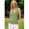 imageArachampCloz Womens Wool Blend Slim Fit Sweaters Non See Through Double VNeck AllSeason Tank 2026Leaves Green