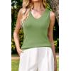 imageArachampCloz Womens Wool Blend Slim Fit Sweaters Non See Through Double VNeck AllSeason Tank 2026Leaves Green