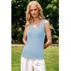 imageArachampCloz Womens Wool Blend Slim Fit Sweaters Non See Through Double VNeck AllSeason Tank 2026Light Blue