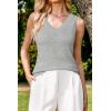 imageArachampCloz Womens Wool Blend Slim Fit Sweaters Non See Through Double VNeck AllSeason Tank 2026Light Gray