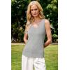imageArachampCloz Womens Wool Blend Slim Fit Sweaters Non See Through Double VNeck AllSeason Tank 2026Light Gray