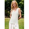 imageArachampCloz Womens Wool Blend Slim Fit Sweaters Non See Through Double VNeck AllSeason Tank 2026Offwhite