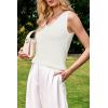 imageArachampCloz Womens Wool Blend Slim Fit Sweaters Non See Through Double VNeck AllSeason Tank 2026Offwhite