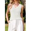 imageArachampCloz Womens Wool Blend Slim Fit Sweaters Non See Through Double VNeck AllSeason Tank 2026Offwhite