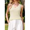 imageArachampCloz Womens Wool Blend Slim Fit Sweaters Non See Through Double VNeck AllSeason Tank 2026Offwhite Cream