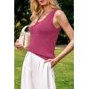 imageArachampCloz Womens Wool Blend Slim Fit Sweaters Non See Through Double VNeck AllSeason Tank 2026Rose Red