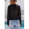 imageArachampCloz Womens Cropped Cardigan Linen Blend Crochet Tie Front Lightweight Summer Beach ShrugBlack