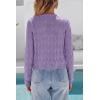 imageArachampCloz Womens Cropped Cardigan Linen Blend Crochet Tie Front Lightweight Summer Beach ShrugPurple