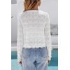 imageArachampCloz Womens Cropped Cardigan Linen Blend Crochet Tie Front Lightweight Summer Beach ShrugWhite
