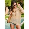 imageArachampCloz Womens Linen Summer Fall Lightweight Crochet Tops Beach Cover Up 2025Apricot