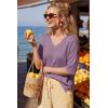 imageArachampCloz Womens Wool Blend Elbow Sleeve Summer Oversized Casual SweaterLavender