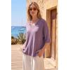 imageArachampCloz Womens Wool Blend Elbow Sleeve Summer Oversized Casual SweaterLavender