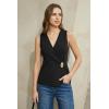 imageArachampCloz Womens Lightweight Lyocell Blend Wrap V Neck Sweater Vest Dressy Casual Going Out TopsBlack