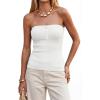 imageArachampCloz Womens Lyocell Blend Strapless Tube Top NonSlip Summer Going Out Tops 2026White
