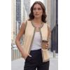 imageArachampCloz Womens 100 Cotton Crewneck Business Casual Contrast Trim Button Front Sweater Vests 2026Apricot