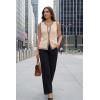 imageArachampCloz Womens 100 Cotton Crewneck Business Casual Contrast Trim Button Front Sweater Vests 2026Apricot