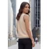 imageArachampCloz Womens 100 Cotton Crewneck Business Casual Contrast Trim Button Front Sweater Vests 2026Apricot