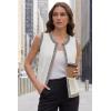 imageArachampCloz Womens 100 Cotton Crewneck Business Casual Contrast Trim Button Front Sweater Vests 2026Beige