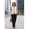 imageArachampCloz Womens 100 Cotton Crewneck Business Casual Contrast Trim Button Front Sweater Vests 2026Beige