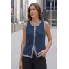imageArachampCloz Womens 100 Cotton Crewneck Business Casual Contrast Trim Button Front Sweater Vests 2026Navy