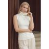 imageArachampCloz Womens Wool Blend Slim Fit Soft Turtleneck Casual Tank Tops AllSeasonOffwhite