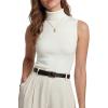 imageArachampCloz Womens Wool Blend Slim Fit Soft Turtleneck Casual Tank Tops AllSeasonOffwhite