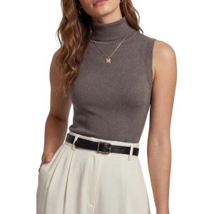 imageArachampCloz Womens Wool Blend Slim Fit Soft Turtleneck Casual Tank Tops AllSeasonCoffee