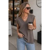 image:imageArachampCloz Womens Wool Blend Relaxed Fit Sleeveless Sweater Vest V Neck Office Work Casual Tops 2026Coffee