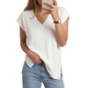 image:imageArachampCloz Womens Wool Blend Relaxed Fit Sleeveless Sweater Vest V Neck Office Work Casual Tops 2026White