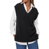 image:imageArachampCloz Womens Wool Blend Relaxed Fit Sleeveless Sweater Vest V Neck Office Work Casual Tops 2026Black
