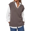 image:imageArachampCloz Womens Wool Blend Relaxed Fit Sleeveless Sweater Vest V Neck Office Work Casual Tops 2026Coffee