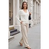 image:imageArachampCloz Womens 100 Cotton Regular Fit V Neck Button Up Cardigan Sweaters All Season Work TopsAwhite