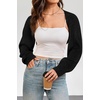 image:imageArachampCloz Womens Wool Blend Bolero Shrug Spring Fashion Cropped Cardigans 2026Black