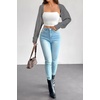 image:imageArachampCloz Womens Wool Blend Bolero Shrug Spring Fashion Cropped Cardigans 2026Grey