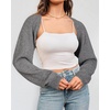 image:imageArachampCloz Womens Wool Blend Bolero Shrug Spring Fashion Cropped Cardigans 2026Grey
