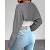 image:imageArachampCloz Womens Wool Blend Bolero Shrug Spring Fashion Cropped Cardigans 2026Grey