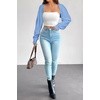 image:imageArachampCloz Womens Wool Blend Bolero Shrug Spring Fashion Cropped Cardigans 2026Light Blue