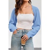 image:imageArachampCloz Womens Wool Blend Bolero Shrug Spring Fashion Cropped Cardigans 2026Light Blue