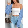 image:imageArachampCloz Womens Wool Blend Bolero Shrug Spring Fashion Cropped Cardigans 2026Light Blue