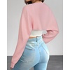 image:imageArachampCloz Womens Wool Blend Bolero Shrug Spring Fashion Cropped Cardigans 2026Pink
