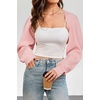 image:imageArachampCloz Womens Wool Blend Bolero Shrug Spring Fashion Cropped Cardigans 2026Pink