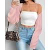 image:imageArachampCloz Womens Wool Blend Bolero Shrug Spring Fashion Cropped Cardigans 2026Pink