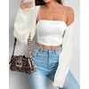 image:imageArachampCloz Womens Wool Blend Bolero Shrug Spring Fashion Cropped Cardigans 2026White